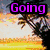 A four- pixelated image with purple text reading "Going To vay! MEXICO" over tropical sunset backgrounds featuring palm trees and water reflections