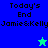 Pixelated text 'Today's End Jamie&Kelly' on blue and green backgrounds with a green star and blue star icon.