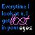 Pixelated text and abstract shapes on a dark background with blue, pink, and white elements.
