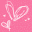 Pink background with white outlined hearts and small heart shapes in a repeating pattern.