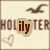 four with a light beige background, brown seagulls in flight, and heart outlines; text elements include 'hollister' on the bottom-left