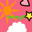 Pixelated pink background with orange sun, black-outlined pink heart, yellow star with black outline, white cloud, and green text reading 'wifey!!!'