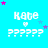 identical pixel art icons with 'Kate' text, a heart symbol, and question marks on a cyan background, each featuring different star positions