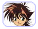 Six anime-style character portraits in rounded square frames with light purple borders on a gray background.