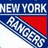 A static image featuring the New York Rangers logo on a blue and red background with blue text reading "HERE COMES THE BOOM".
