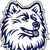 Pixelated blue and white icon of a stylized animal face with large ears, closed eyes, and whiskers inside an irregular border.