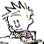 A 50x50 pixel animated buddy icon featuring a cartoon character on the left and green text on a dark background on the right, displayed as a contact sheet with two frames.