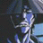 Pixelated anime-style character with blue hair and a dark outfit, next to black background with white text reading 'AnimeIM' and 'com'.