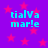 Purple background with pink stars and cyan text reading 'tialVa mar!e' in four identical quadrants.