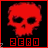 Red skull icon with black background and red border, displaying four distinct states of white rectangular elements below the skull.