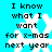 Pixelated blue background with white snowflakes and black text reading 'I know what I want for x-mas next year' in two vertical