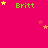 Green text 'Britt' on a bright pink background with scattered yellow and red stars, partially obscured by a gray rectangle in the bottom-right corner.