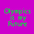 Green text 'Olympics is my Future' on magenta background with blue rectangular overlays in different positions across six