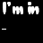A 5x5 contact sheet of animated frames showing a pixelated text-based animation with repeated 'I'm in' and 'Love' phrases, heart symbols, and question marks on a black background.