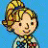 A pixelated cartoon character with blonde hair in a bun and checkered clothing on the left, next to green text reading "Original Icons .com" on a dark green background.
