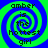 Four identical spiral-patterned images arranged in a , each displaying the text "amber is the hottest girl" over blue and green concentric spirals