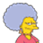 A contact sheet of six animated frames from a Simpsons Movie-themed AIM buddy icon featuring Marge Simpson and the movie's title logo with pink donut letters.