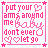 A 3x3 contact sheet of animated frames showing a pink pixel-art icon with text "put your arms around me baby don't ever let go" and heart symbols, bordered by stars on white background.