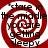Red and white spiral background with black text reading 'stare in the middle you are getting sleepy' in four identical