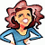 A pixelated cartoon character with red hair and a blue top stands against a white background, next to green text reading "Original Icons .com" on a dark green background.