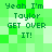 Green pixelated background with repeated text "Yeah I'm Taylor GET OVER IT!" in dark green pixelated font across four identical