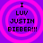 Four identical pixelated icons arranged in a , each displaying text over a purple background with pink concentric circles