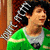 A four- with pixelated text and character images, featuring a person in green clothing, religious quote text, and a smiling child