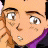 Pixelated anime-style character face with purple collar on left side and text "Anime IM" and "COM" on black background right side.