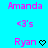Pixelated text and symbols on a cyan background with pink and black elements.