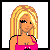 Pixel art contact sheet showing a 3x2 grid of animated frames featuring a blonde woman in pink top and black skirt with text "dump him!!!" below each frame.
