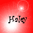 Red background with four showing the word 'Haley' in black serif font, each with a bright white light source shifting position across the