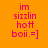 A static image with orange background and pink text reading 'im sizzlin hott boii.=', featuring black horizontal bars over the middle section.