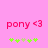 Pink background with red text 'pony <3' and green star-like symbols below, showing animation where the third symbol shifts from light green to bright green.
