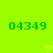 Green pixelated numbers '04349' appear twice on a bright green background with yellow heart symbols below.