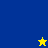 Pixelated icon with blue and yellow sections, two stars, and repeated text 'notre dame' in blue pixel font.