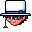 Pixel art sequence showing a top-hatted figure with glasses, stars appearing near the face, and white birds emerging from a hat.