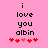 Pixelated text on pink background with red hearts; animation changes heart colors from alternating dark-red to light-pink.