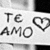 Black-and-white icon with 'TE AMO' text and heart symbol, showing pixelated text and heart in two states with slight blur variation.