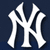 Two side-by-side pixelated images of a white 'NY' logo on dark blue background, one with red prohibition symbol overlay.