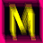 Animated contact sheet of a yellow 'M' icon with varying styles and effects across eight frames, displayed in a 3x3 grid on a pink background.
