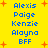 Yellow background with blue text listing names and 'BFF' in two , surrounded by orange starbursts