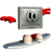 Animated contact sheet showing a sequence of frames for an AOL Instant Messenger buddy icon featuring a gray electrical outlet with red plug and blue-and-white base, displaying motion changes across sampled frames.