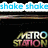 Animated sequence showing changing text overlays above 'METRO STATION' logo with color shifts and partial text variations.