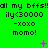 Green background with repeated text and pink symbols; three of identical pixelated phrases, each containing 'all my bffs! all my bffs! all my bffs!', 'ily<30000', '-xoxo', 'momo!' in black font