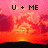 Pixelated sunset scene with text overlays reading 'U + ME', 'TOGETHER', and '4EVER!!!' across four quadrants.