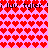 Pixelated pink background with red heart patterns and repeated text "i luv tyler !" in black pixel font.