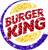 Three static frames of a Burger King logo icon with yellow bun halves, red text, and blue circular border on gray background.