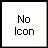 Static 48x48 pixel icon displaying the text "No Icon" in black blocky font on a white background with thin gray border.