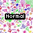 Pixelated image with colorful abstract background and three black text boxes reading "Normal," "people," and "score me..." in white pixelated font.