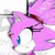 Animated pink anthropomorphic character with blue eyes and white muzzle, displaying subtle facial expression changes across frames.